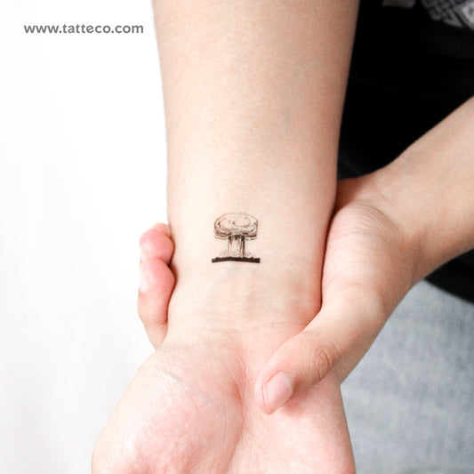 Atomic Bomb Mushroom Cloud Temporary Tattoo - Set of 3