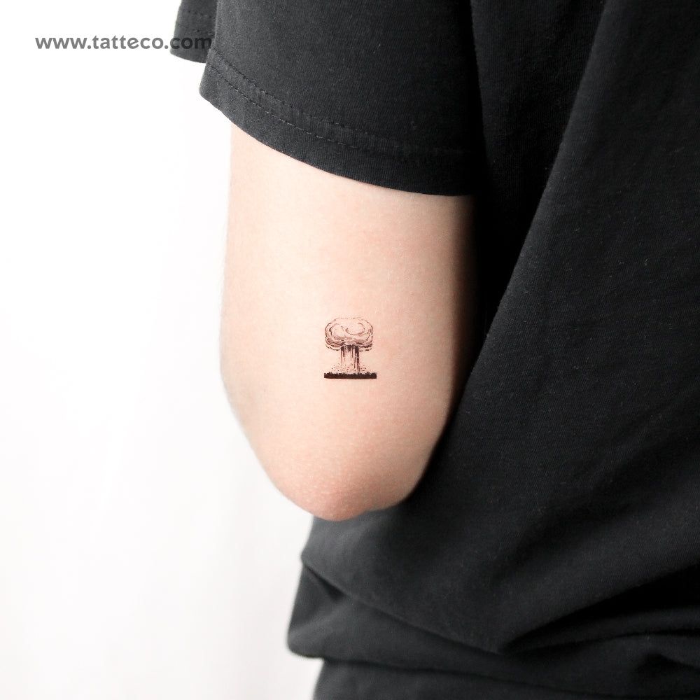 Atomic Bomb Mushroom Cloud Temporary Tattoo - Set of 3