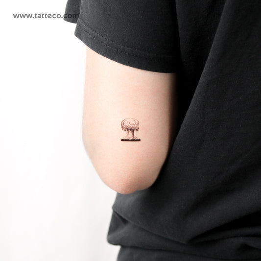 Atomic Bomb Mushroom Cloud Temporary Tattoo - Set of 3