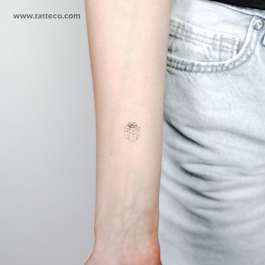 Present Box Temporary Tattoo - Set of 3