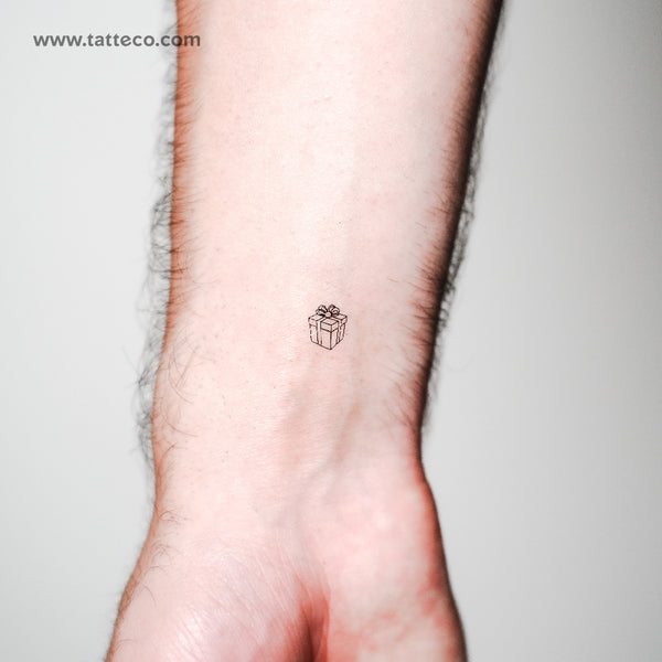 Tiny Gift Box Temporary Tattoo - Set of 3