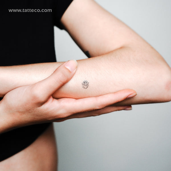 Tiny Gift Box Temporary Tattoo - Set of 3