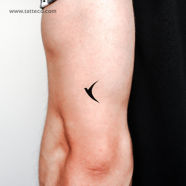 Minimal Black Hummingbird Temporary Tattoo - Set of 3