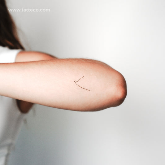 One Line Hummingbird Temporary Tattoo - Set of 3
