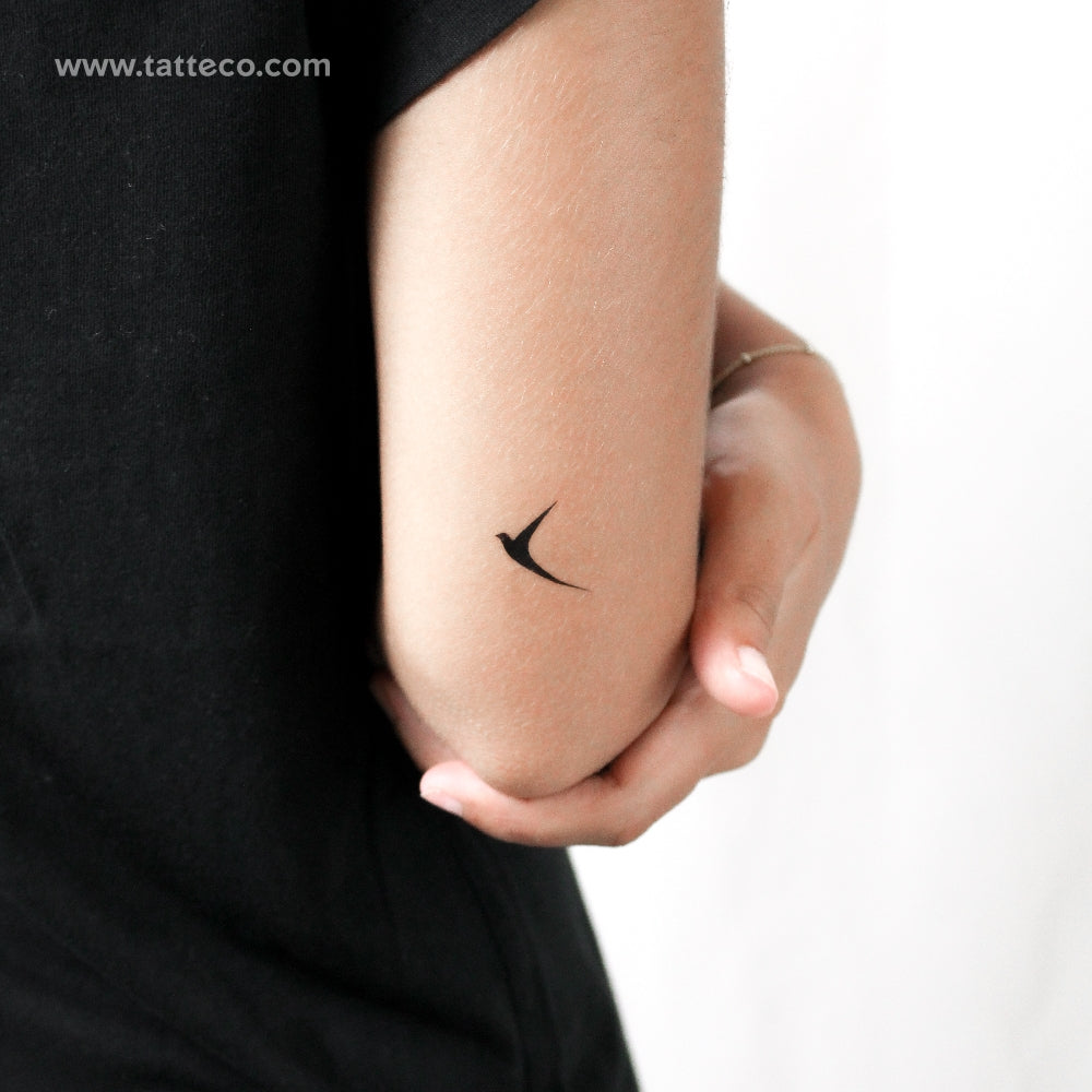 Tatuaje temporal de pájaro negro - Juego de 3