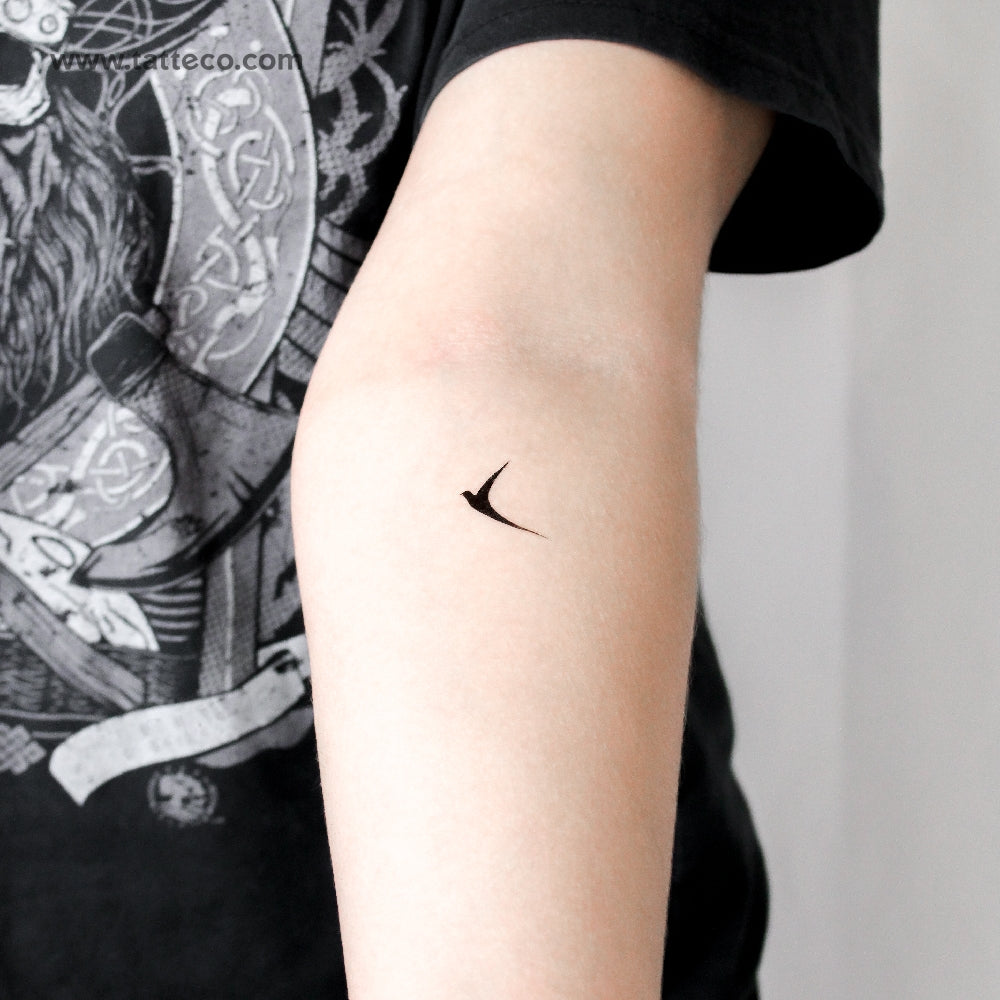 Tatuaje temporal de pájaro negro - Juego de 3