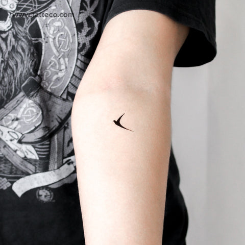 Black Bird Temporary Tattoo - Set of 3