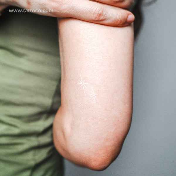 White Shinning Stars Temporary Tattoo - Set of 3