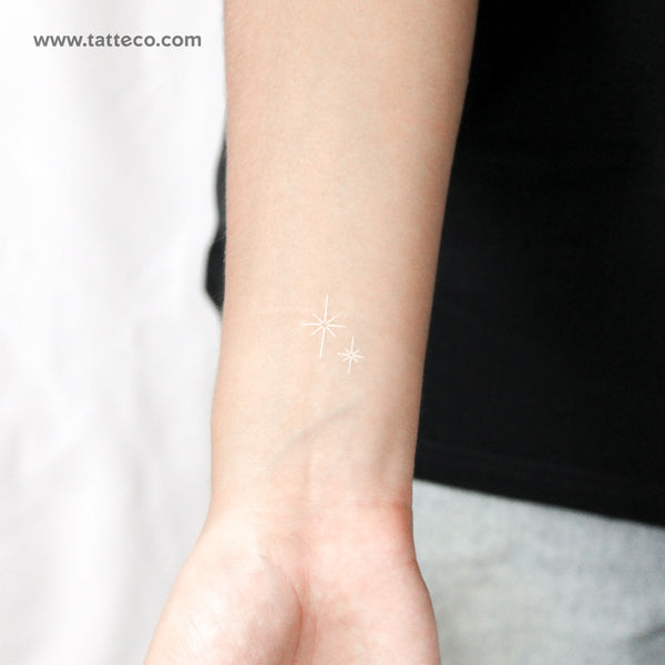 White Shinning Stars Temporary Tattoo - Set of 3