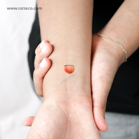 Peach Emoji Temporary Tattoo - Set of 3