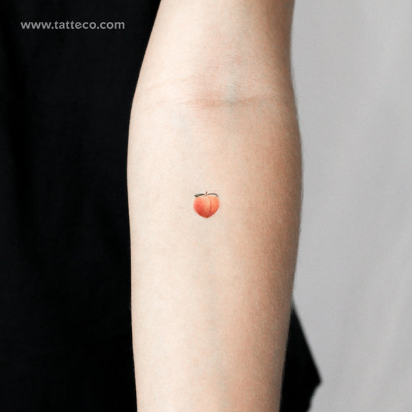 Peach Emoji Temporary Tattoo - Set of 3
