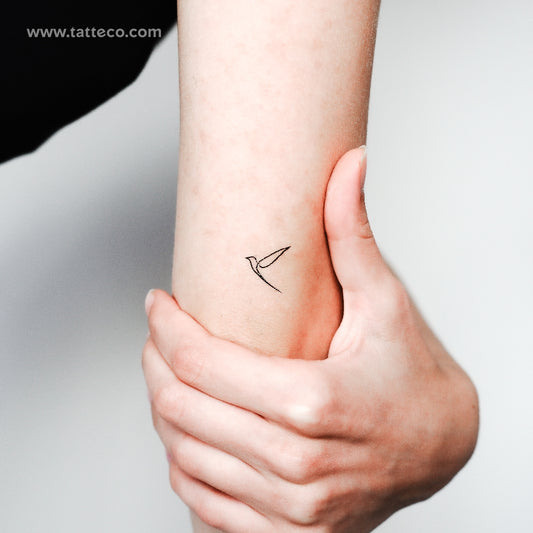 Single Line Bird Temporary Tattoo - Set of 3
