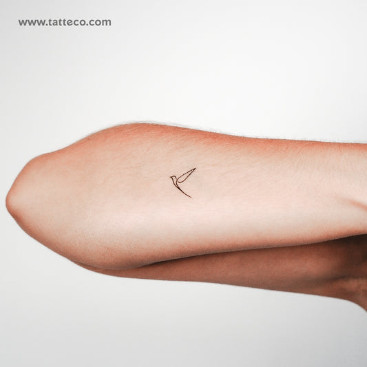 Single Line Bird Temporary Tattoo - Set of 3