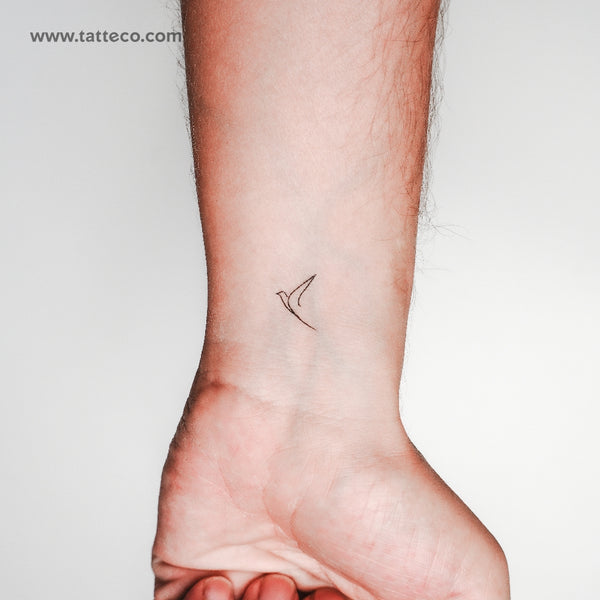 One Line Bird Temporary Tattoo - Set of 3