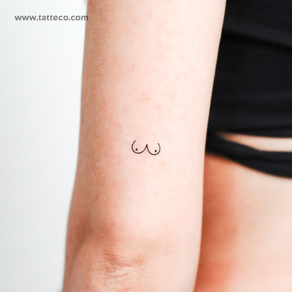 Woman Breasts Temporary Tattoo - Set of 3