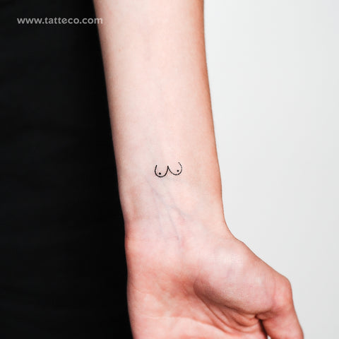 Woman Breasts Temporary Tattoo - Set of 3