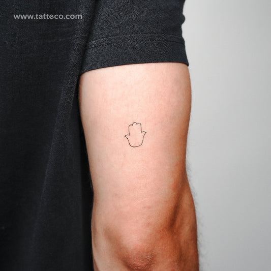 Tatuaje temporal de Hamsa de línea fina - Juego de 3