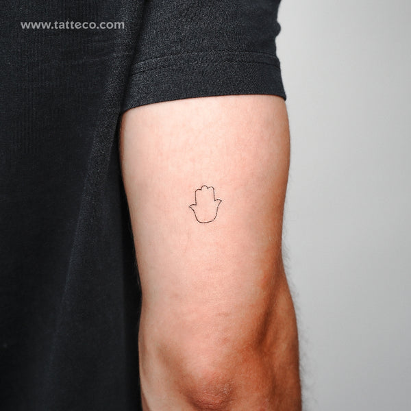 Fine Line Hamsa Temporary Tattoo - Set of 3