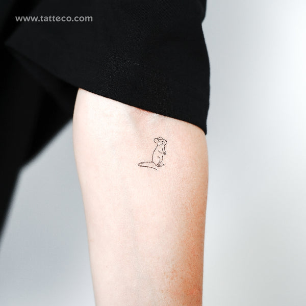 Standing Mouse Temporary Tattoo - Set of 3