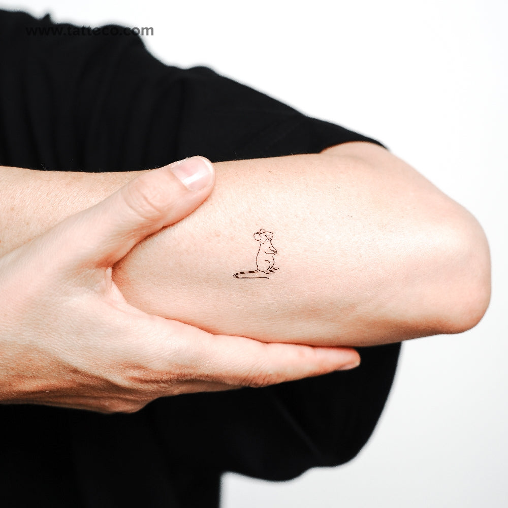 Standing Mouse Temporary Tattoo - Set of 3