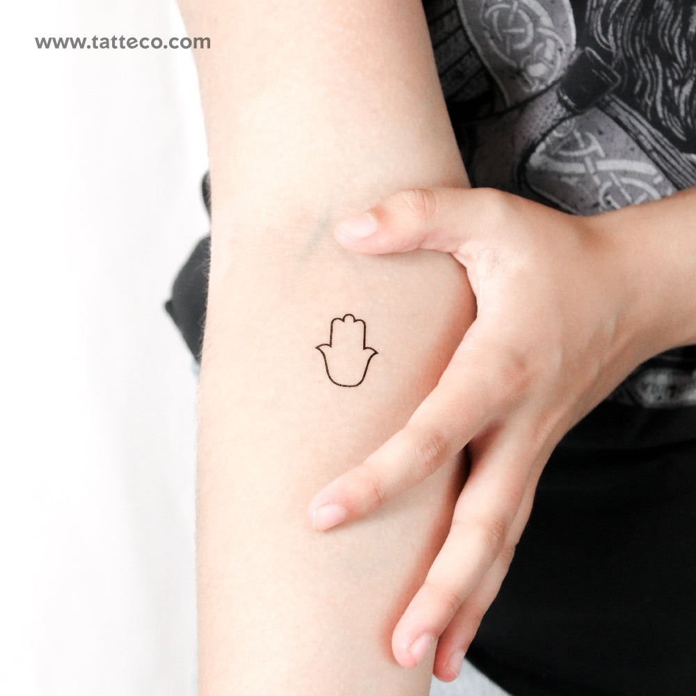 Hamsa Outline Temporary Tattoo - Set of 3