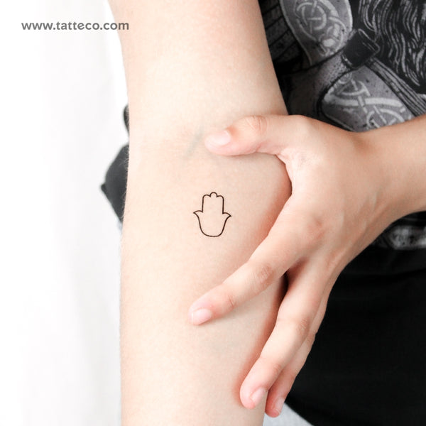 Hamsa Outline Temporary Tattoo - Set of 3