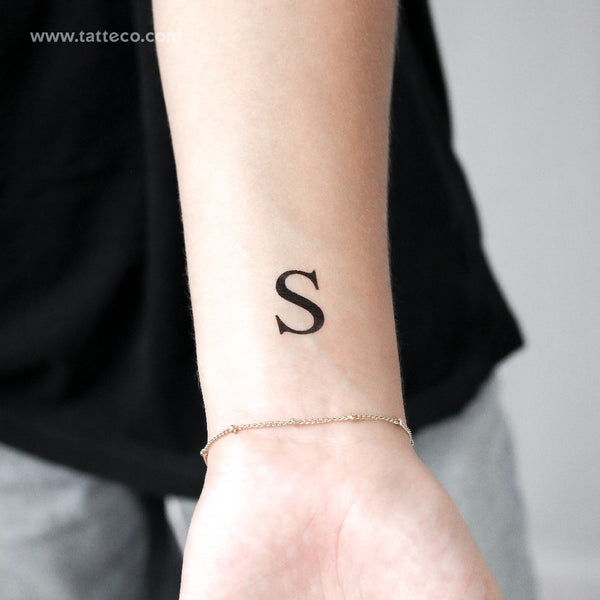 Uppercase S Temporary Tattoo - Set of 3