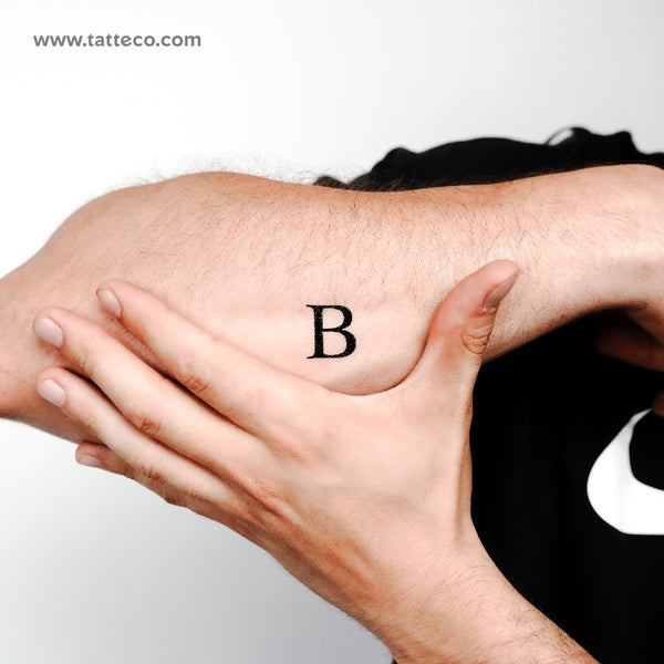 Uppercase B Temporary Tattoo - Set of 3