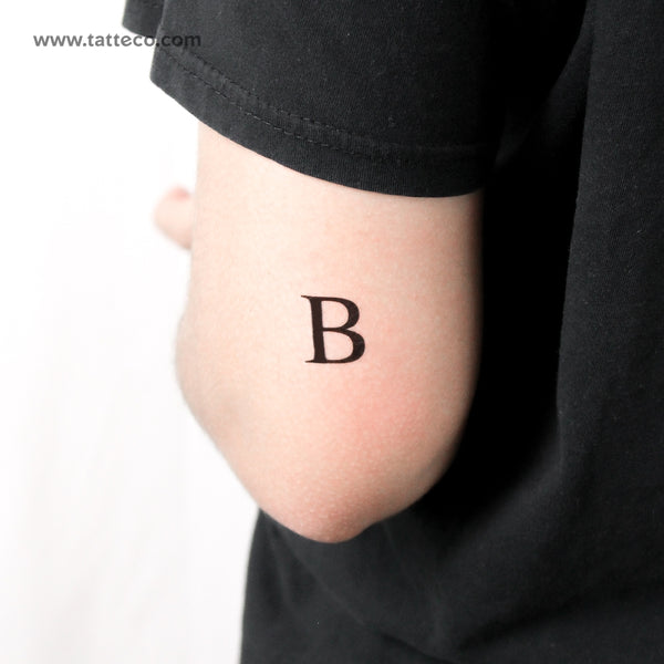 Uppercase B Temporary Tattoo - Set of 3
