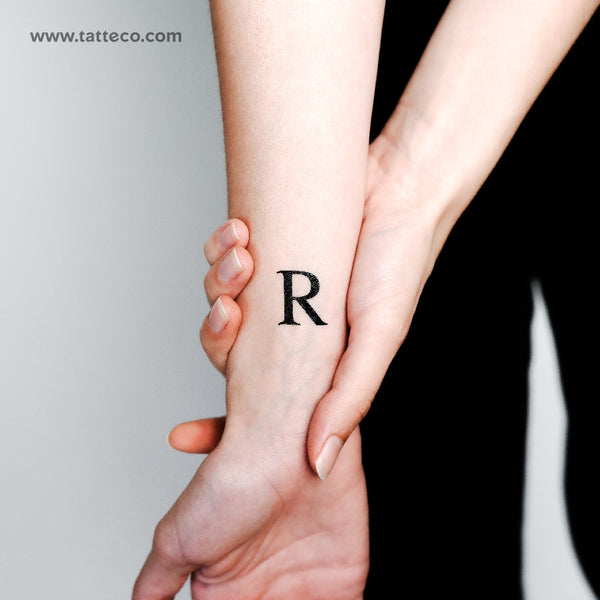 Uppercase R Temporary Tattoo - Set of 3