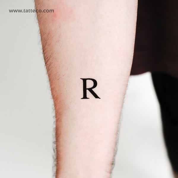 Uppercase R Temporary Tattoo - Set of 3