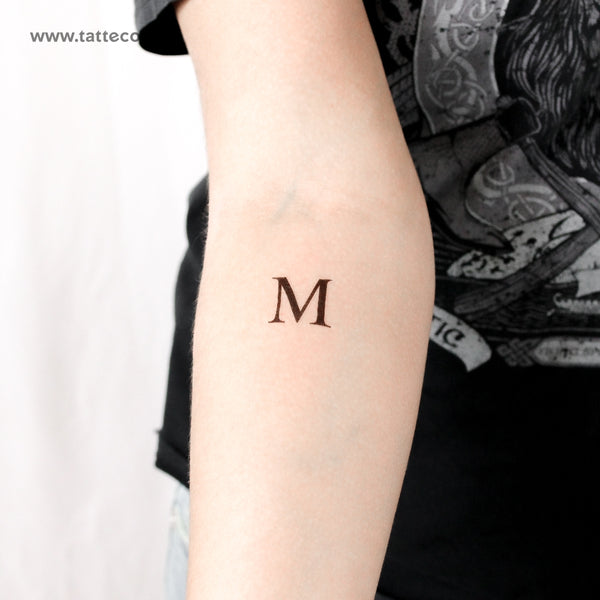Uppercase M Temporary Tattoo - Set of 3