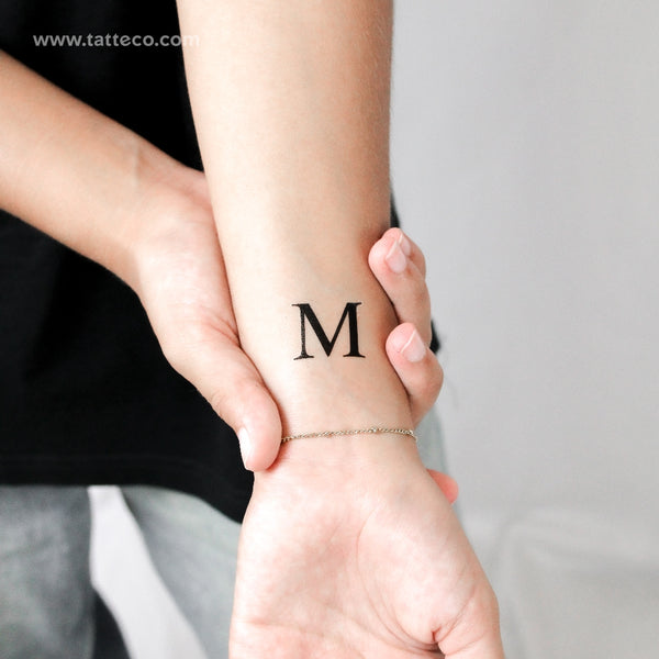 Uppercase M Temporary Tattoo - Set of 3