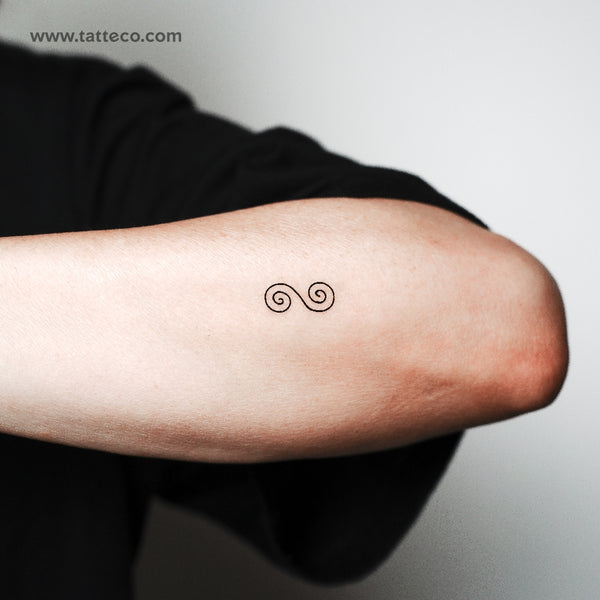 Little Double Spiral Temporary Tattoo - Set of 3