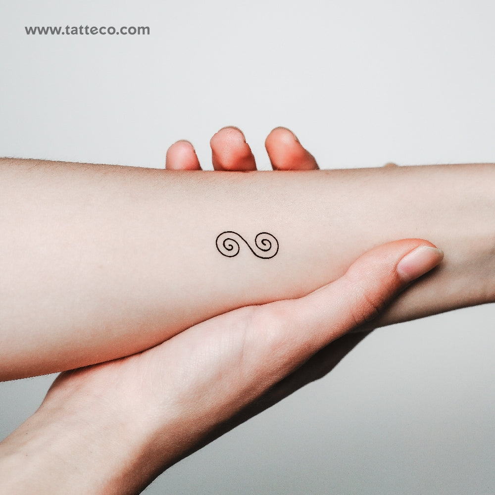 Little Double Spiral Temporary Tattoo - Set of 3