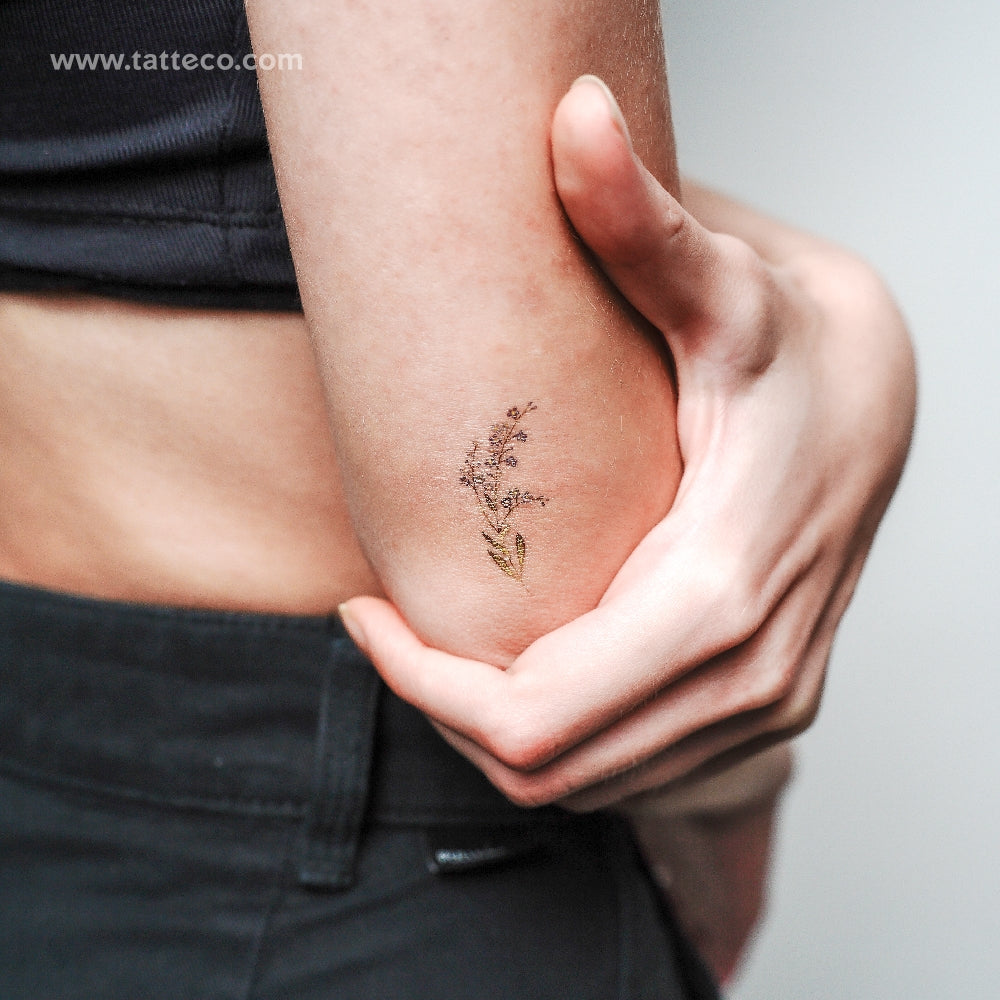 Small Watercolor Forget-me-not Temporary Tattoo - Set of 3