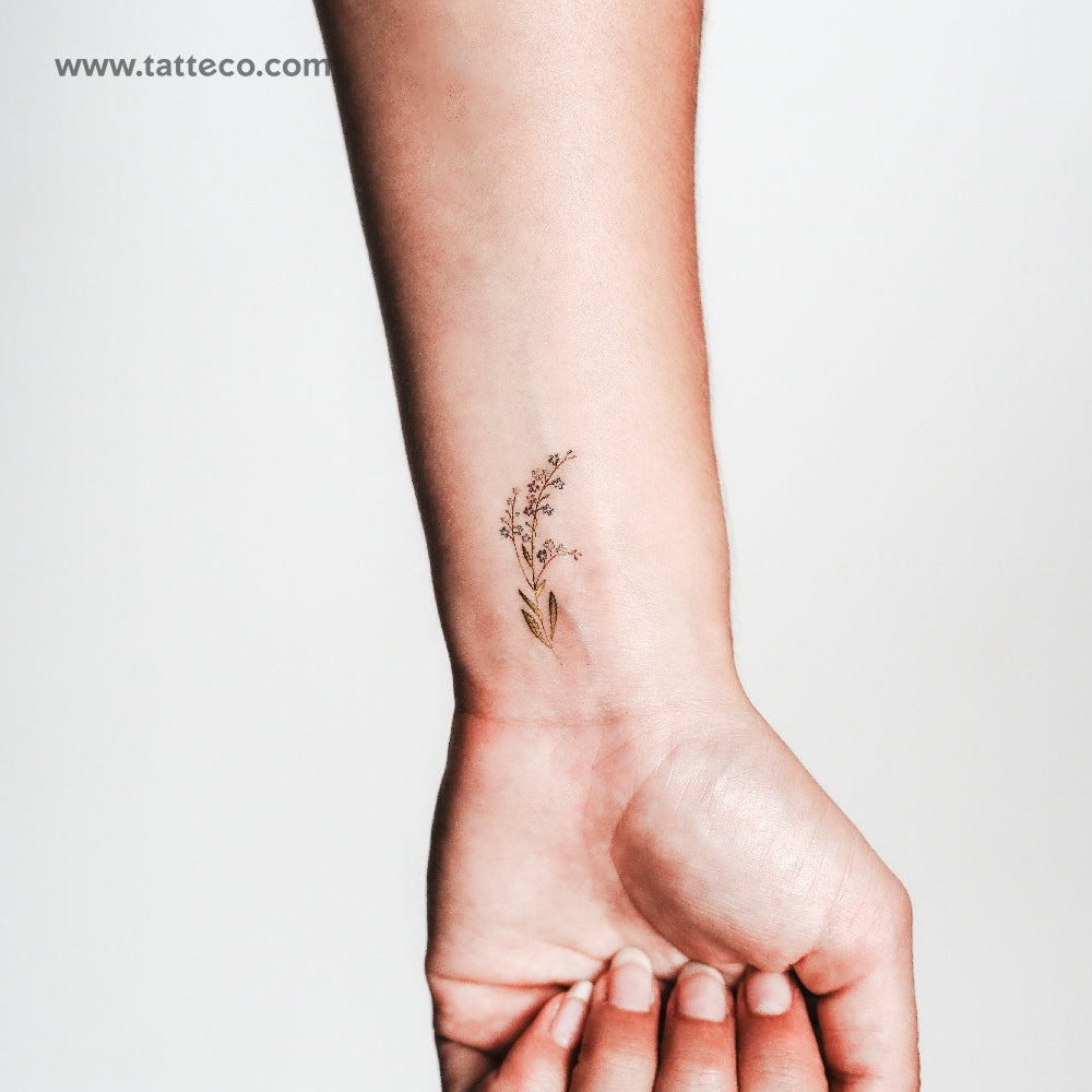 Small Watercolor Forget-me-not Temporary Tattoo - Set of 3