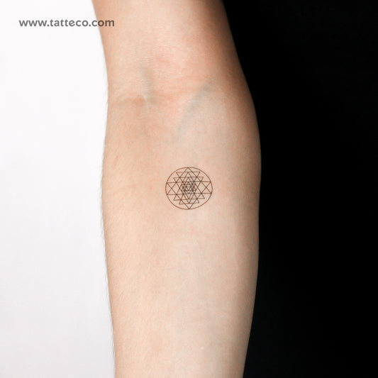 Small Sri Yantra Temporary Tattoo - Set of 3