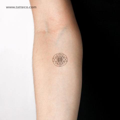 Small Sri Yantra Temporary Tattoo - Set of 3