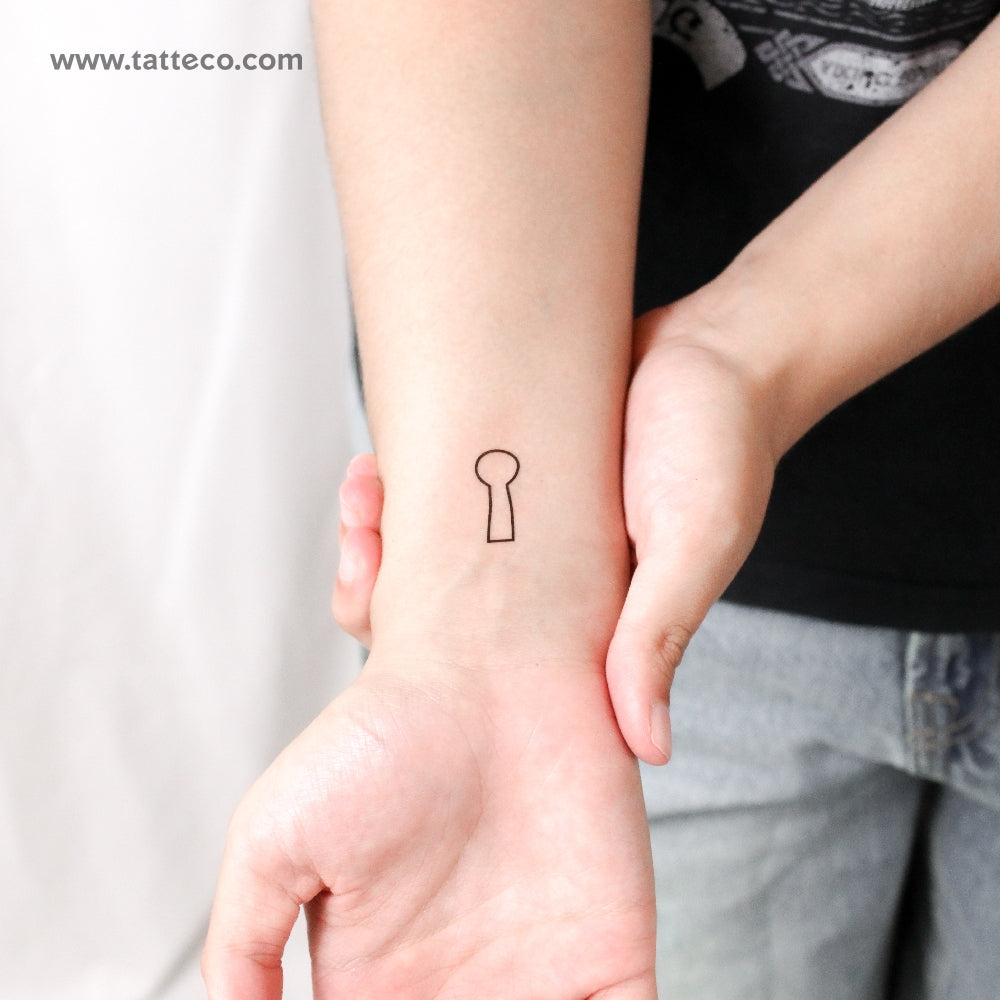 Keyhole Outline Temporary Tattoo - Set of 3