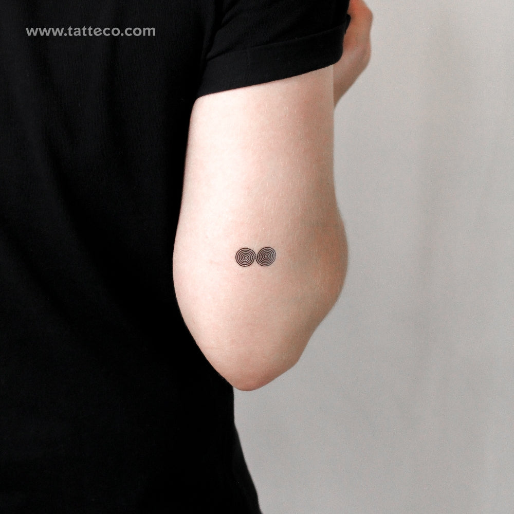 Double Spiral Temporary Tattoo - Set of 3