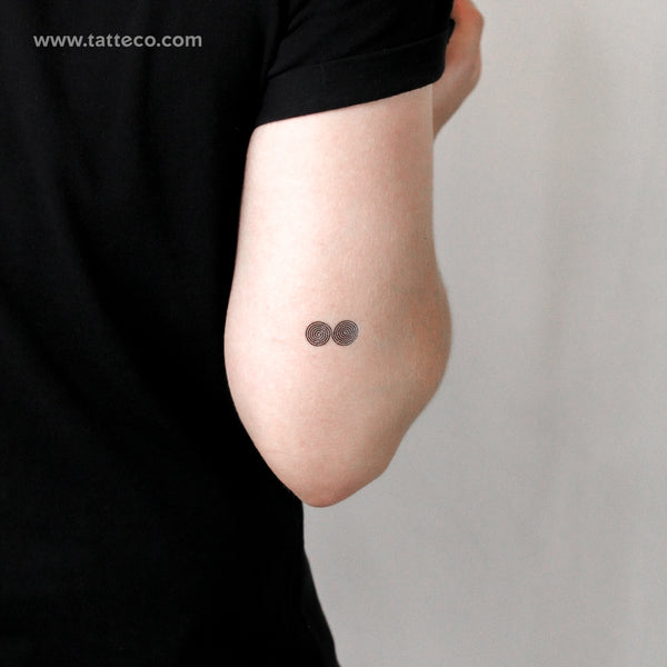 Double Spiral Temporary Tattoo - Set of 3