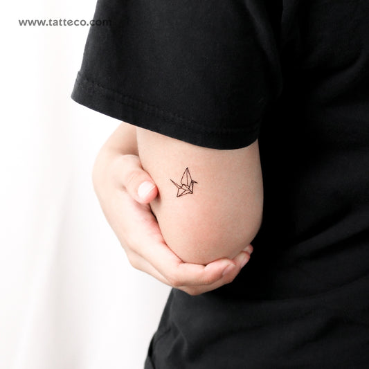 Tatuaje temporal de grulla de origami Orizuru (juego de 3)