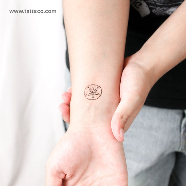Small Sand Dollar Temporary Tattoo - Set of 3
