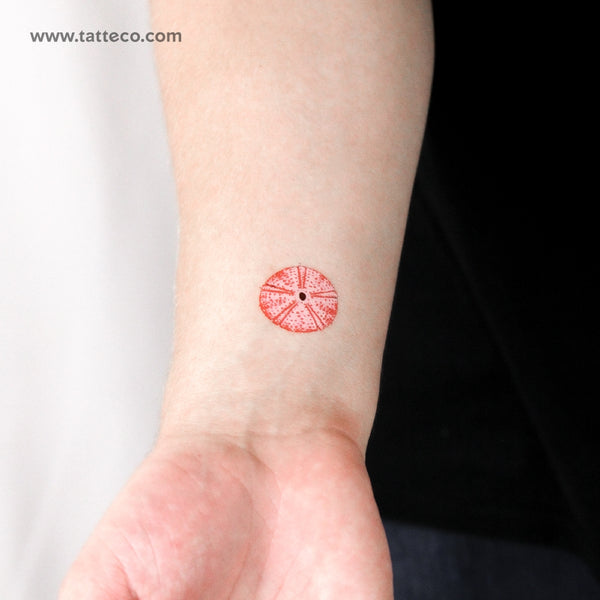 Red Sea Urchin Shell Temporary Tattoo - Set of 3