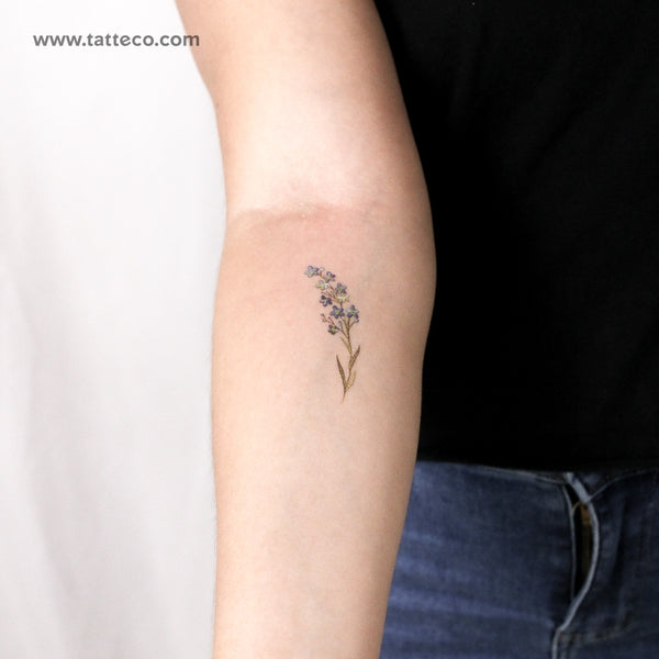Delicate Watercolor Forget-me-not Temporary Tattoo - Set of 3