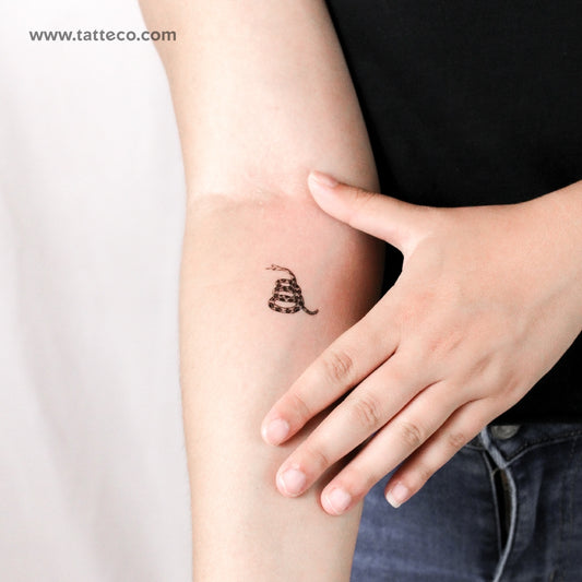 Gadsden Flag Rattlesnake Temporary Tattoo - Set of 3