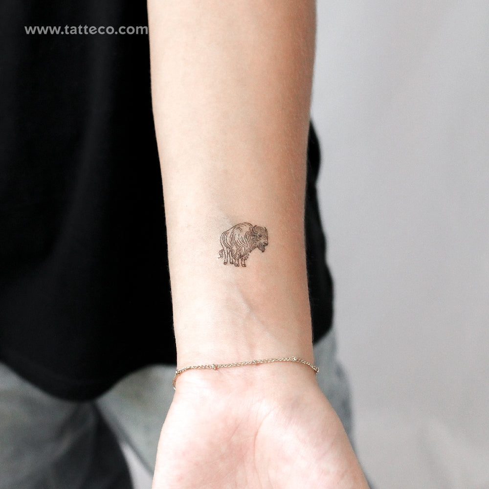 Bison Temporary Tattoo - Set of 3