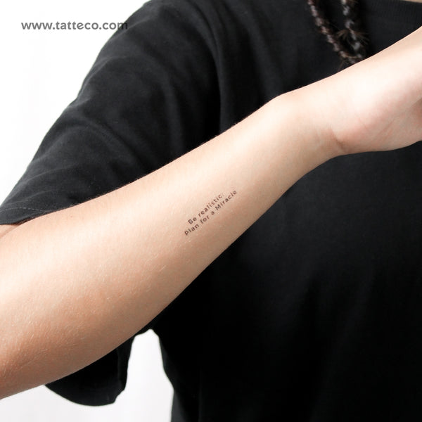 Be Realistic: Plan For A Miracle Temporary Tattoo - Set of 3