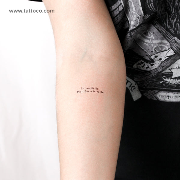 Be Realistic: Plan For A Miracle Temporary Tattoo - Set of 3